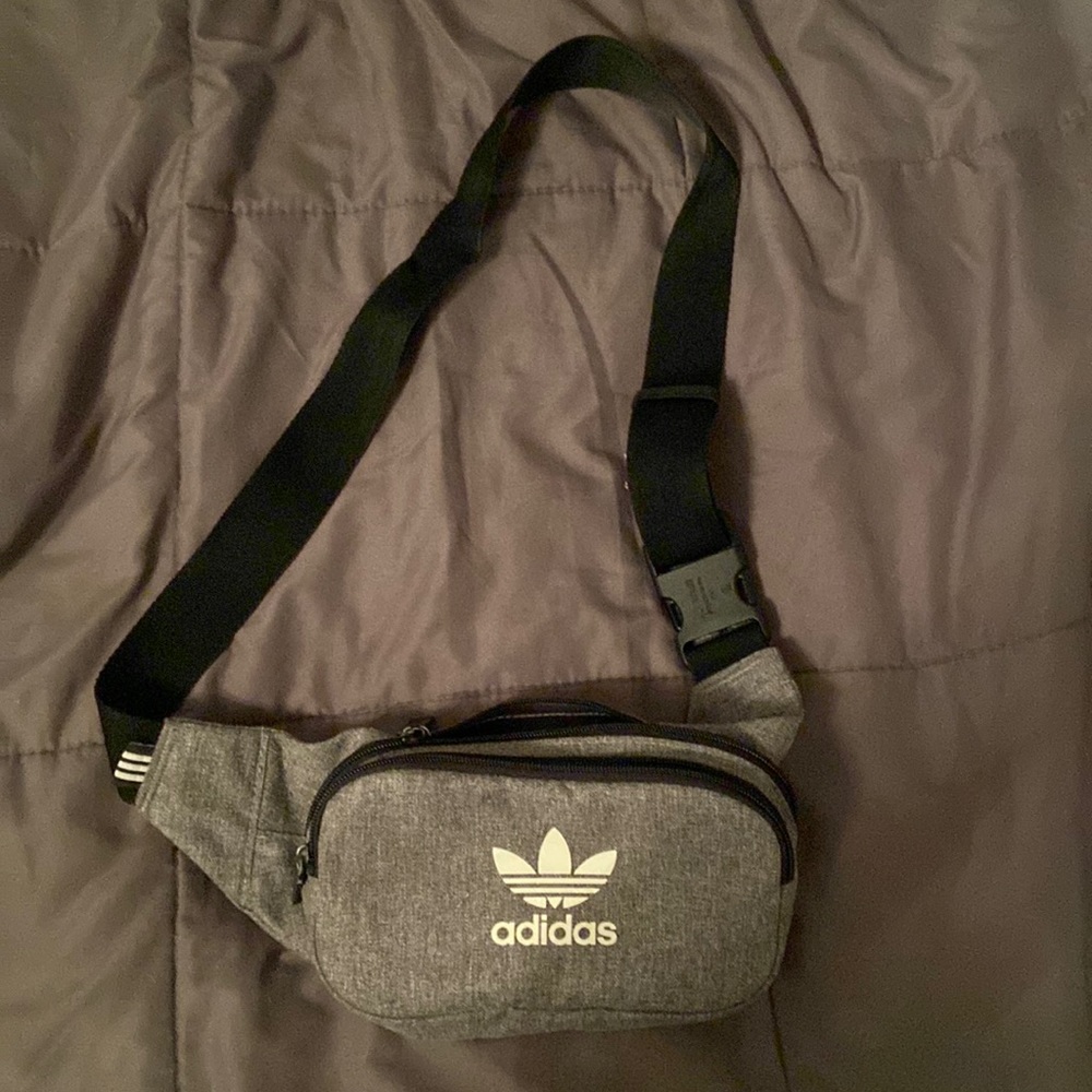grey adidas fanny pack
